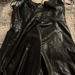 Forever 21 Faux leather skater dress.